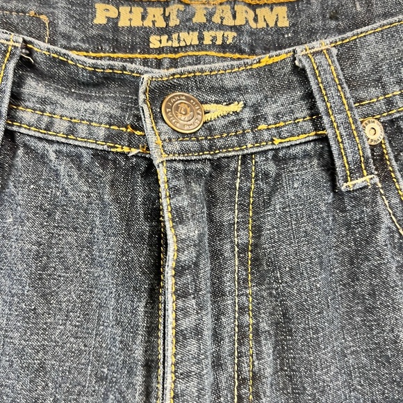 Vintage Phat Farm Jeans 34 x 32 Slim Embroidered Pocket. Y2K - Picture 5 of 15